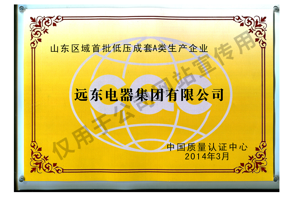 2014山東區(qū)域首批低壓成套A類(lèi)生產(chǎn)企業(yè)